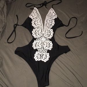 Adorable lace one piece bathing suit